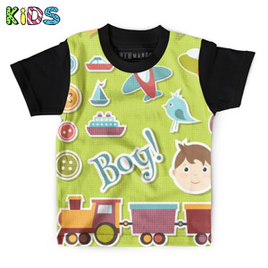 Kaos Anak Full-Print Boy Set Train