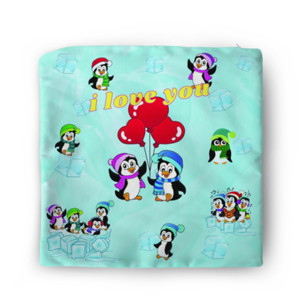 Sarung Bantal Penguin I love you