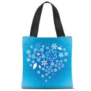 Tas Tote Fullprint BLUE HEART VECTOR HD