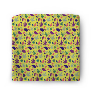 Sarung Bantal Cannabis Yellow Background Pattern Vector