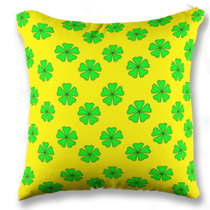 Bantal Sofa Pola Daun Background Kuning Customic47