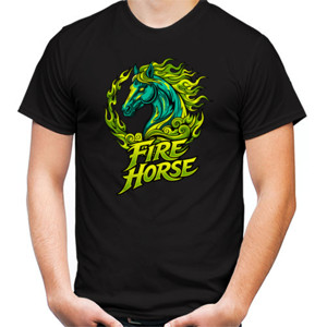 Kaos Fire Horse T-Shirt | Flaming Horse Artwork | Stree