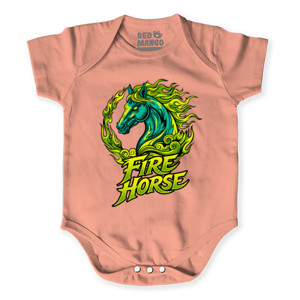 Baby Jumper Fire Horse T-Shirt | Flaming Horse Artwork | Stree