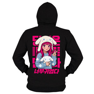 Hoodie Zipper Pink Bunny Girl