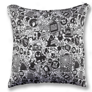 Bantal bantal art black n' white