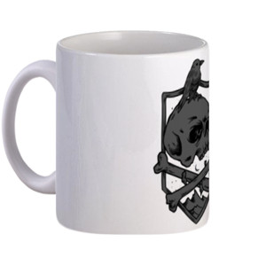 Mug tengkorak dan burung
