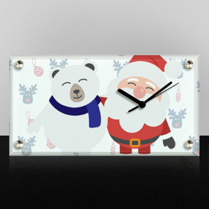 Jam Meja santa klaus dan polar bear