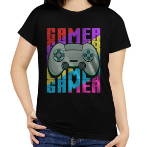 Kaos Tipografi Gaming Pemain Video Game