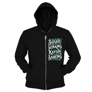 Hoodie Zipper Susah Senang Kayuh Bareng