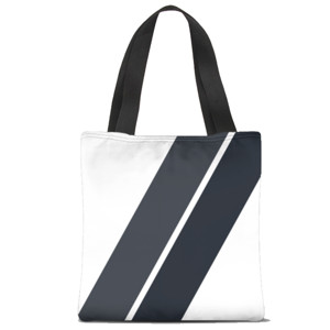 Tas Tote Fullprint Strip Hitam