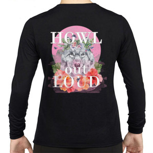 Kaos Howl Out Loud, Wolf on pink moon (back side)