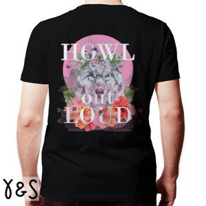 Kaos Howl Out Loud, Wolf on pink moon (back side)