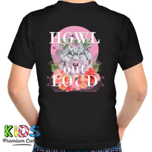 Kaos Howl Out Loud, Wolf on pink moon (back side)