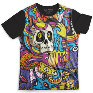 Kaos Fullprint Doodle Skull Monster