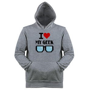 Jaket Hoodie I Love My Geek
