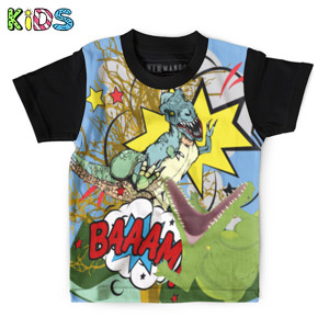 Kaos Anak Full-Print tirex vs buaya