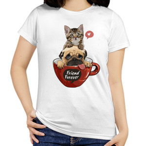 Kaos Pug & Cat