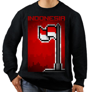 Jaket Sweater Pixel Indonesian Flag