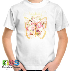 Kaos Bandung flower butterfly 