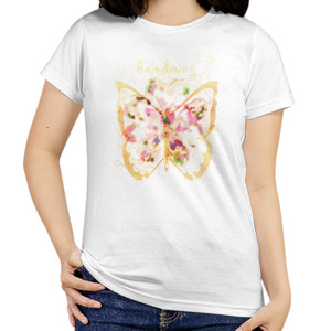 Kaos Bandung flower butterfly