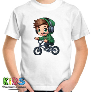 Kaos Anak Laki-Laki Bersepeda