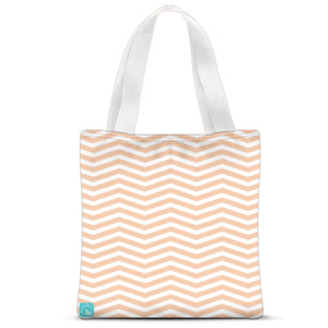 Tas Tote Fullprint Neutral Stripes Pattern