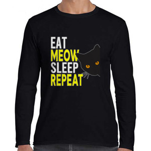 Kaos Eat Meow Sleep Repeat