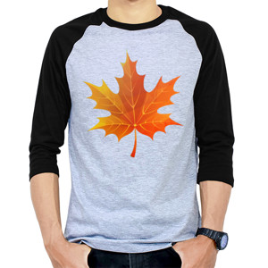Kaos Raglan Leaf T Shirt 