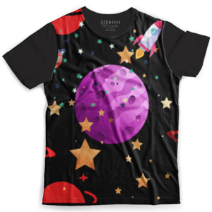 Kaos Fullprint Ruang Angkasa Bersama Bintang dan Planet