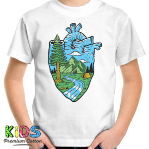 Kaos pemandangan perbukitan dalam hati