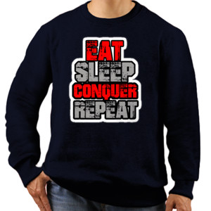 Jaket Sweater Eat Sleep Conquer Repeat
