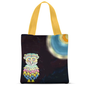 Tas Tote Fullprint Owl & Moon