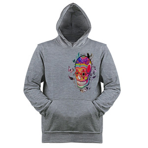 Jaket Hoodie kaos skull flowery