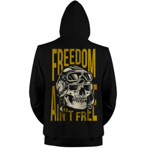 Jaket Hoodie FREEDOM AINT FREE SKULL back print