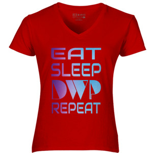 Kaos Eat Sleep DWP Repeat V-Neck (unofficial)