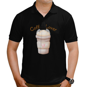Kaos Polo Pecinta Kopi - Coffee Lover Secangkir Kopi Hati