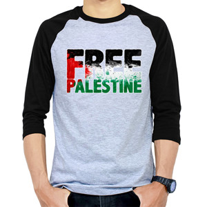 Kaos Raglan Free Palestine by Pngegg