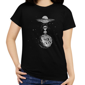 Kaos Baju Kaos Distro Alien landed to moon