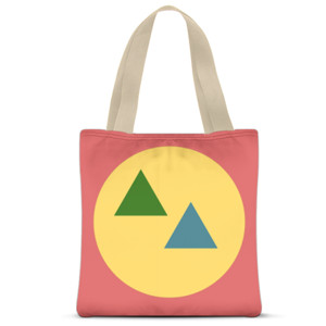 Tas Tote Fullprint Kuning Bulat - Segitiga warna