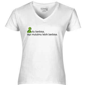 Kaos Kaos Wanita Mulut Berbisa V-Neck by Co_mbro