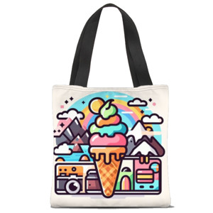 Tas Tote Fullprint Totebag dengan design ice cream