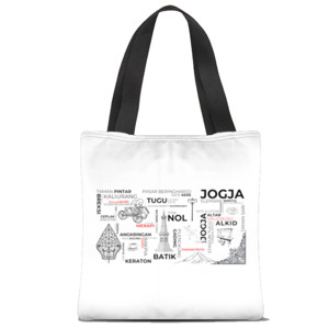 Tas Tote Fullprint Tote Bag VISIT JOGJA