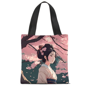 Tas Tote Fullprint Anime : Geisha dan Samurai 