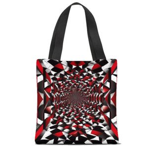 Tas Tote Fullprint Optical Illusion