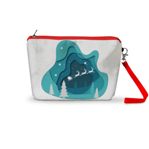 Pouch Trapesium kereta santa & rusa kutub