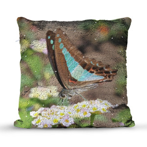 Bantal Ajaib Blue-Brown Butterfly