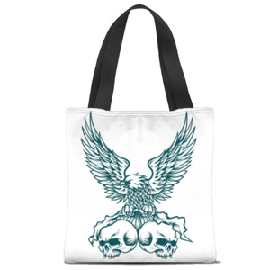 Tas Tote Fullprint rajawali dan tengkorak