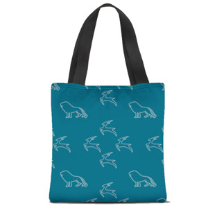 Tas Tote Fullprint Rusa Melarikan Diri Dari Singa