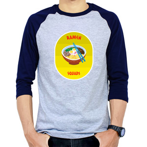 Kaos Raglan desain Tema Mie Ramen Squad