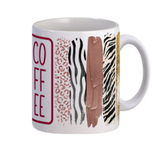 Mug Coffee dengan Strip Zebra
